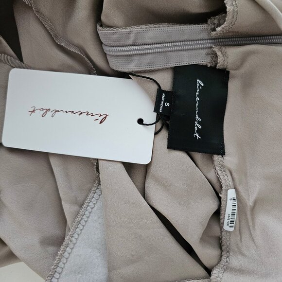 NWT | Line and Dot x Revolve Hunnie Open Back Mini Dress Champagne Small - Picture 6 of 6